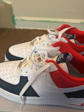 Air Force Ones Red, white and blue